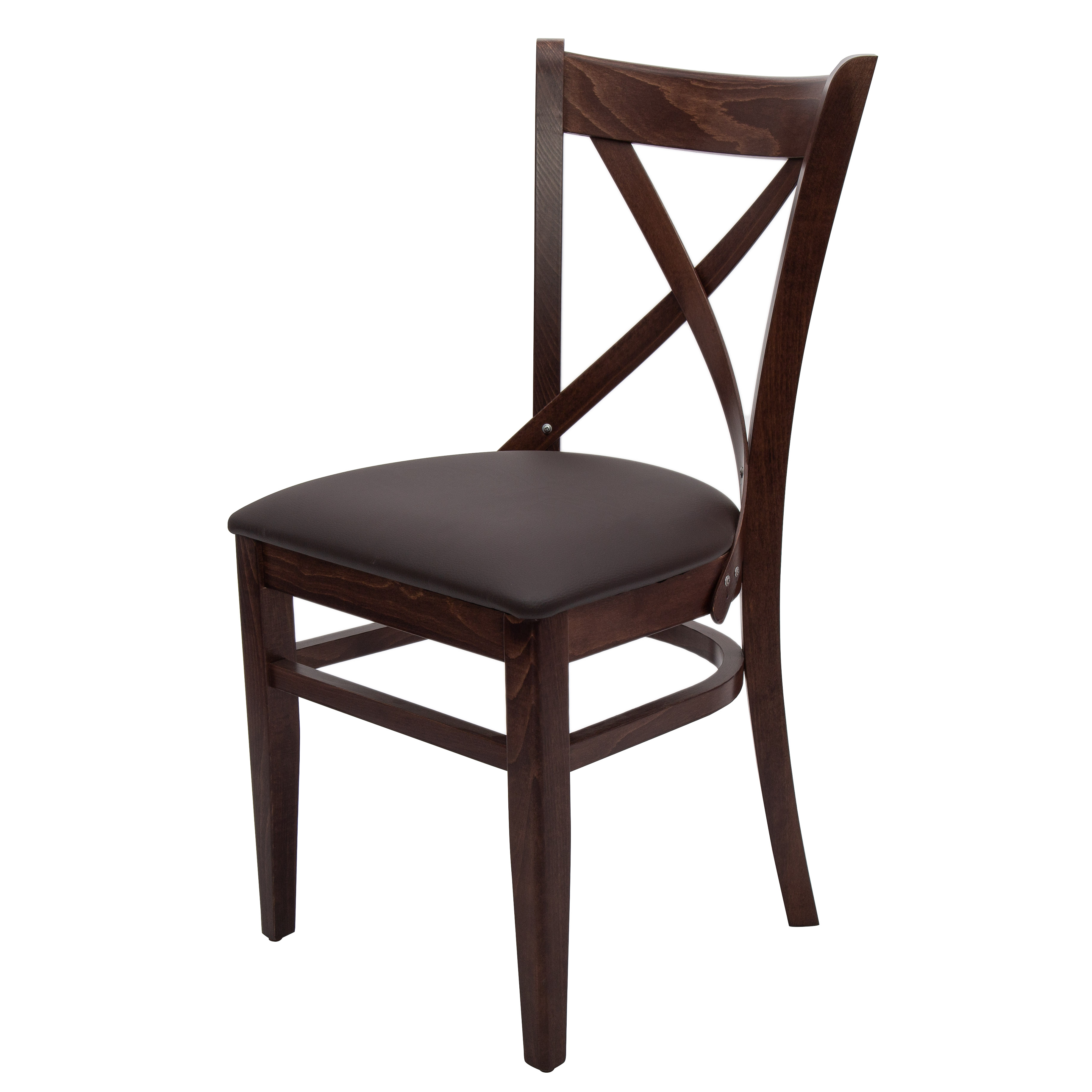 RESTAURANT CHAIRS CROSSBACK WITH BROWN SEAT CUSHION 2137